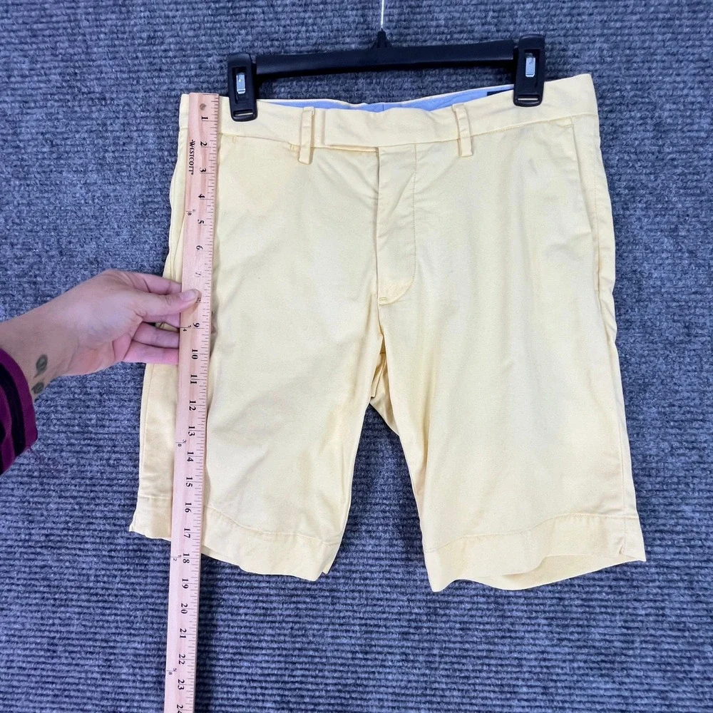 Polo Ralph Lauren Chino Shorts Mens Yellow 30 Flat Front Casual Summer Preppy 9